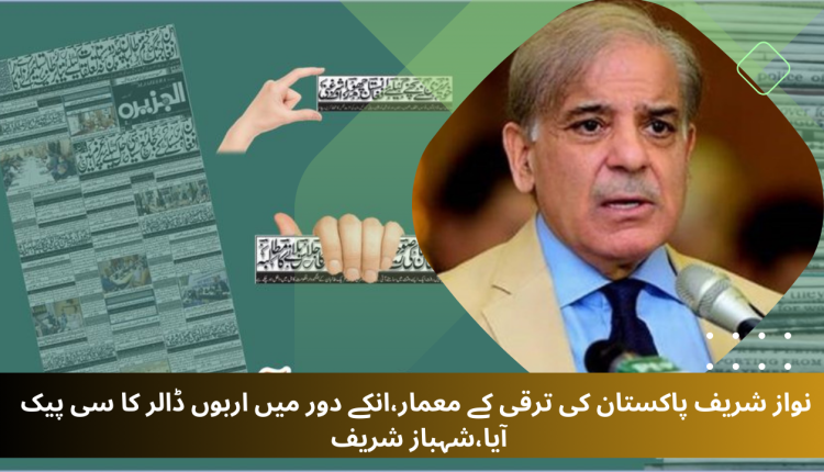 نواز شریف پاکستان کی ترقی کے معمار،انکے دور میں اربوں ڈالر کا سی پیک آیا،شہباز شریف