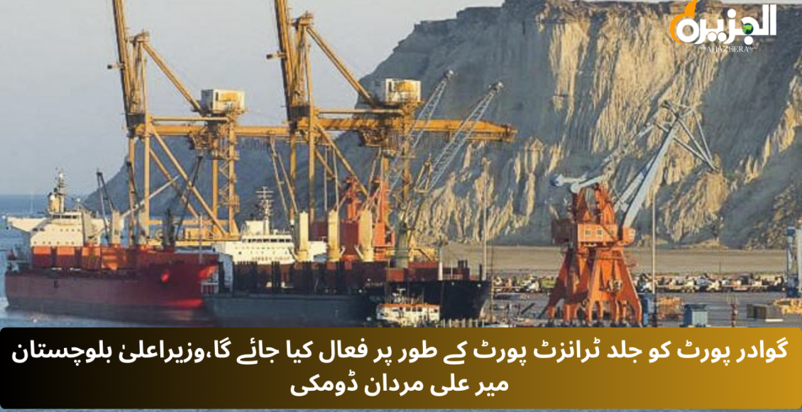 گوادر پورٹ کو جلد ٹرانزٹ پورٹ کے طور پر فعال کیا جائے گا،وزیراعلیٰ بلوچستان میر علی مردان ڈومکی